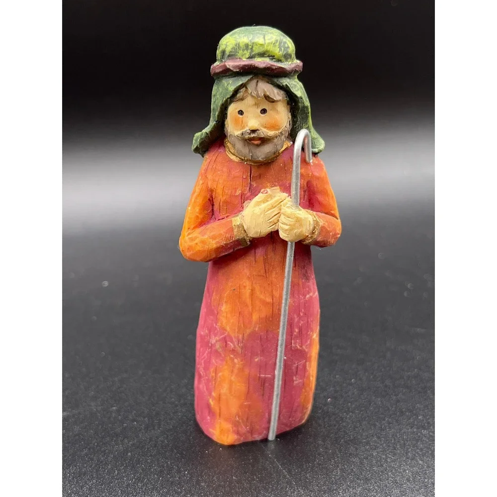 Vtg‎ Nativity Set Figurines 10 Piece Religious Christmas Resin 4